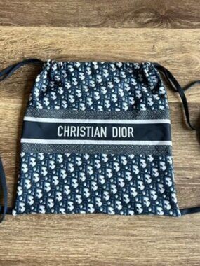 Christian Dior Oblique Monogram Drawstring Backpack Pouch Bag